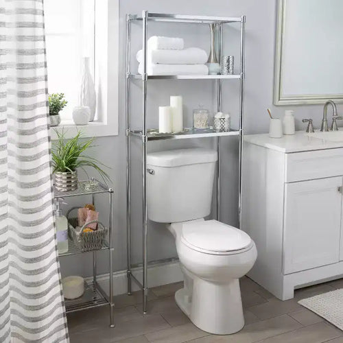 3 Tier Glacier Collection Glass Shelving Gray - Organize It All