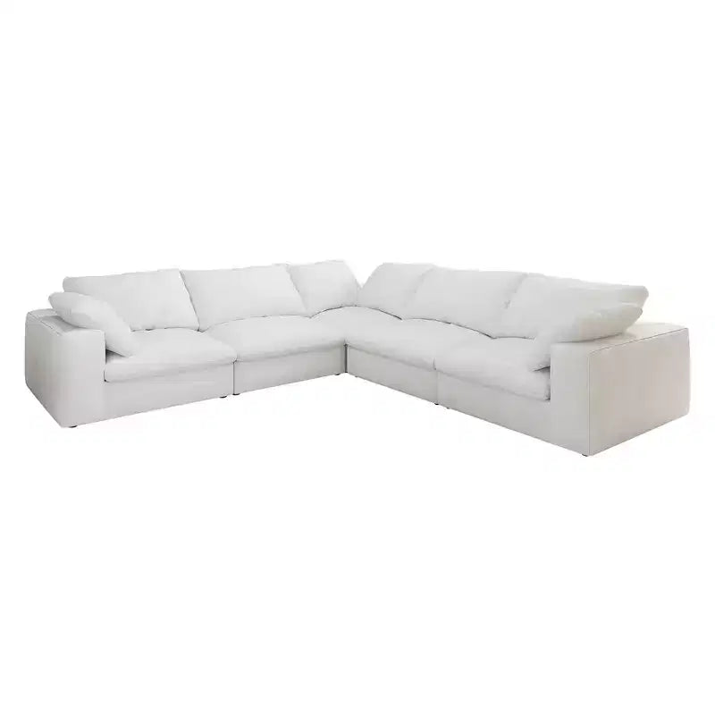 Canapé d'angle en V rembourré de plumes 160" pour salon, 5 places