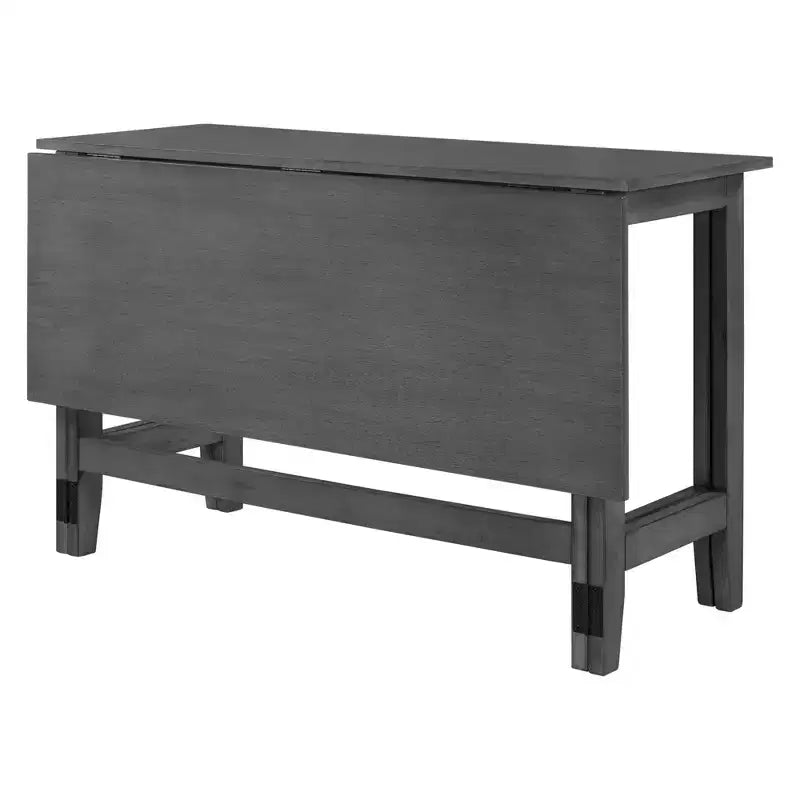 Table de salle à manger extensible en bois style campagnard avec rabat, pour petits espaces, grise