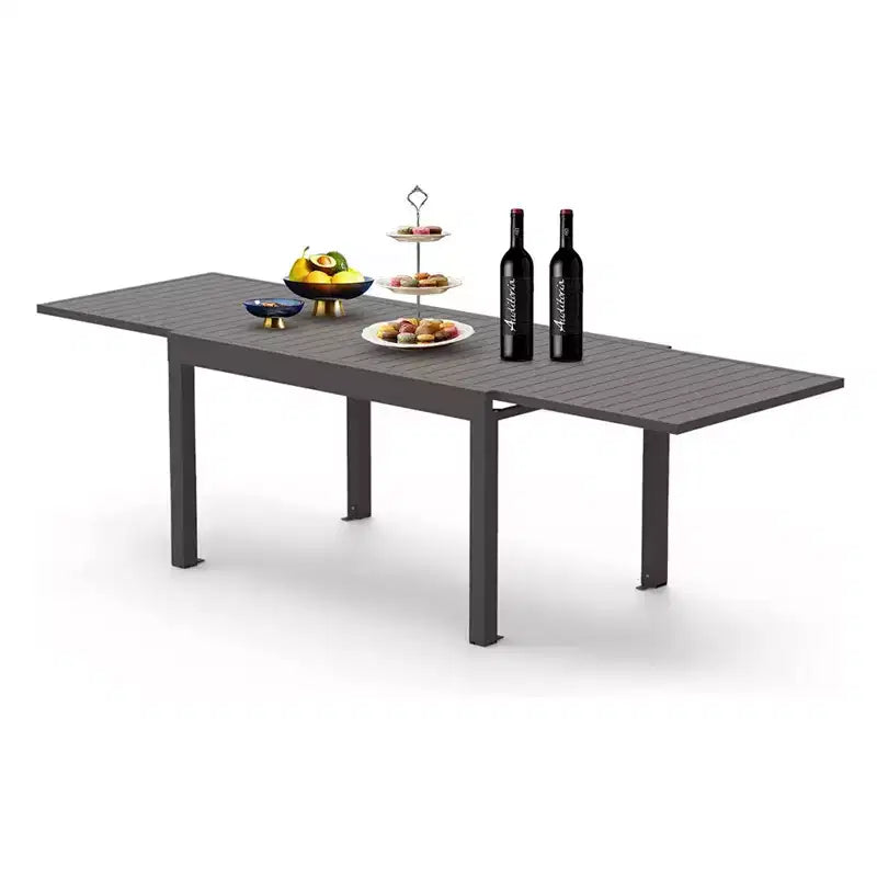 Table à manger extensible en aluminium, 6 places, blanche, pour salle à manger ou patio