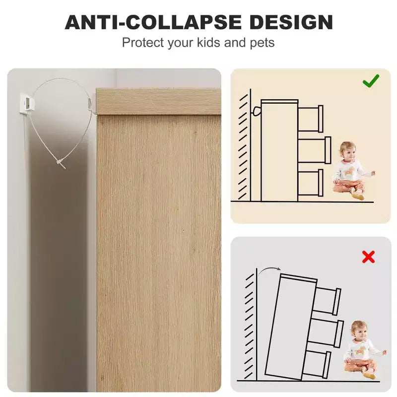 Commode double en bois naturel à 6 tiroirs, rangement moderne avec poignées encastrées pour chambre ou salon