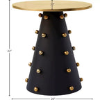 Table d'appoint ronde Raven noire et dorée