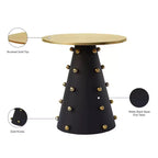 Table d'appoint ronde Raven noire et dorée