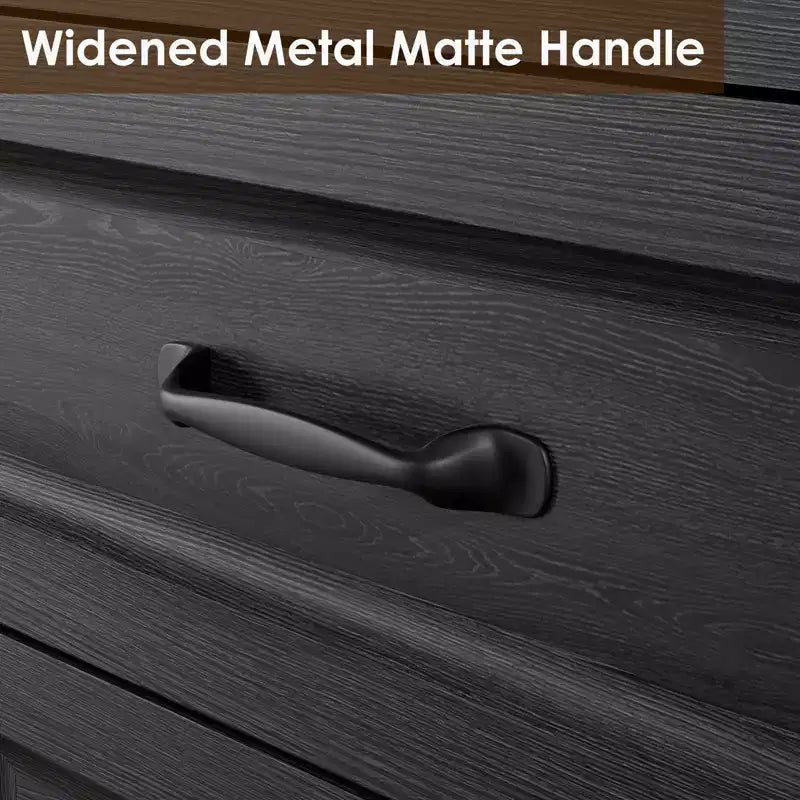Modern Rustic Nightstand with Charging Station and 2 Drawers