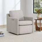 Fauteuil pivotant inclinable gain de place avec repose-pieds électrique et port USB
