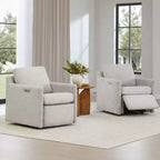 Fauteuil pivotant inclinable gain de place avec repose-pieds électrique et port USB