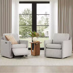 Fauteuil pivotant inclinable gain de place avec repose-pieds électrique et port USB