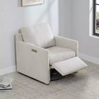 Fauteuil pivotant inclinable gain de place avec repose-pieds électrique et port USB