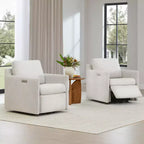 Fauteuil pivotant inclinable gain de place avec repose-pieds électrique et port USB