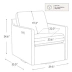 Fauteuil pivotant inclinable gain de place avec repose-pieds électrique et port USB
