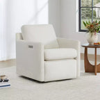 Fauteuil pivotant inclinable gain de place avec repose-pieds électrique et port USB