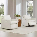 Fauteuil pivotant inclinable gain de place avec repose-pieds électrique et port USB