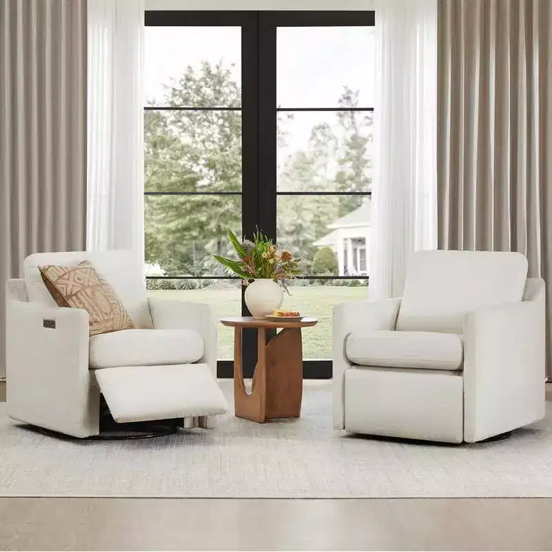 Power Swivel Accent Chair Wall Hugger with Electric Footrest and USB Charging