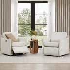 Fauteuil pivotant inclinable gain de place avec repose-pieds électrique et port USB