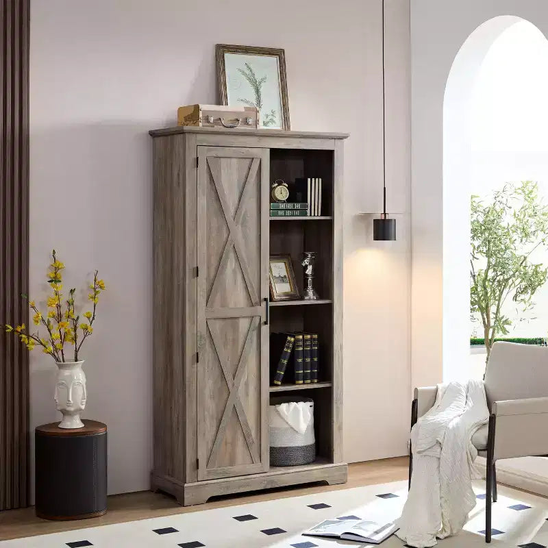 Modern Free-Standing Display Bookshelf, Multifunctional Storage Organizer for Living Room & Office