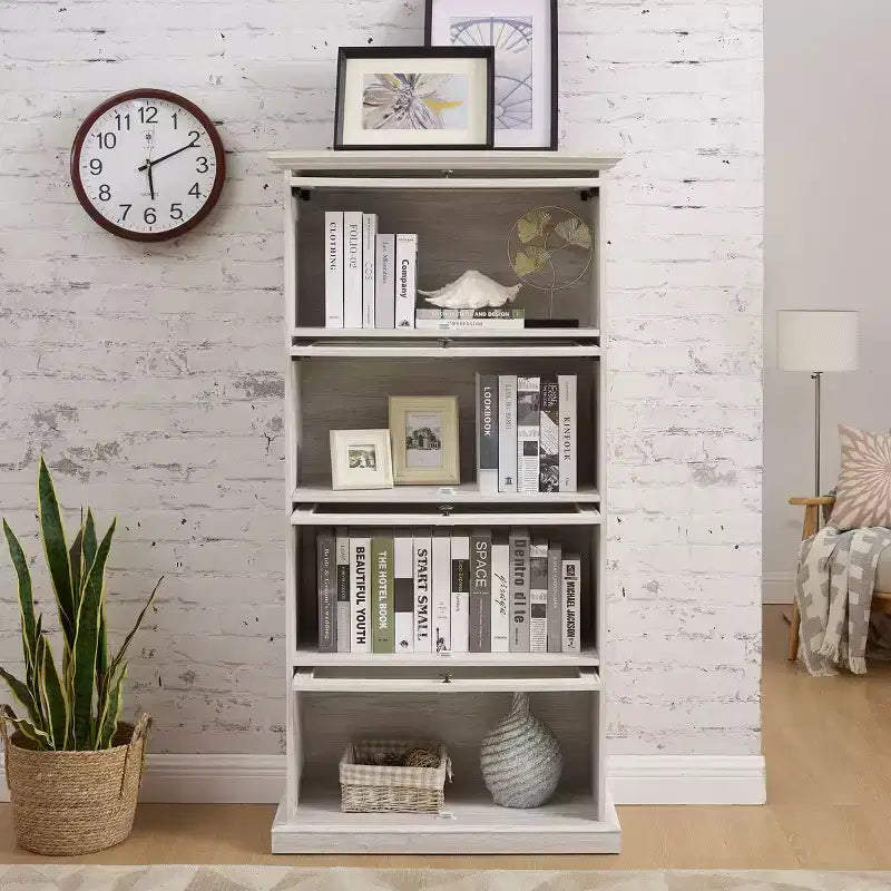 Modern Free-Standing Display Bookshelf, Multifunctional Storage Organizer for Living Room & Office