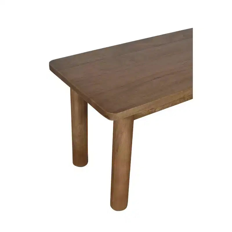Banc de salle à manger rustique en bois de manguier massif de 127 cm, finition brun doré