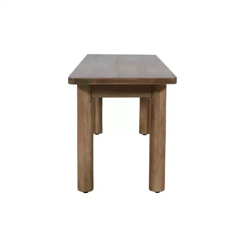 Banc de salle à manger rustique en bois de manguier massif de 127 cm, finition brun doré
