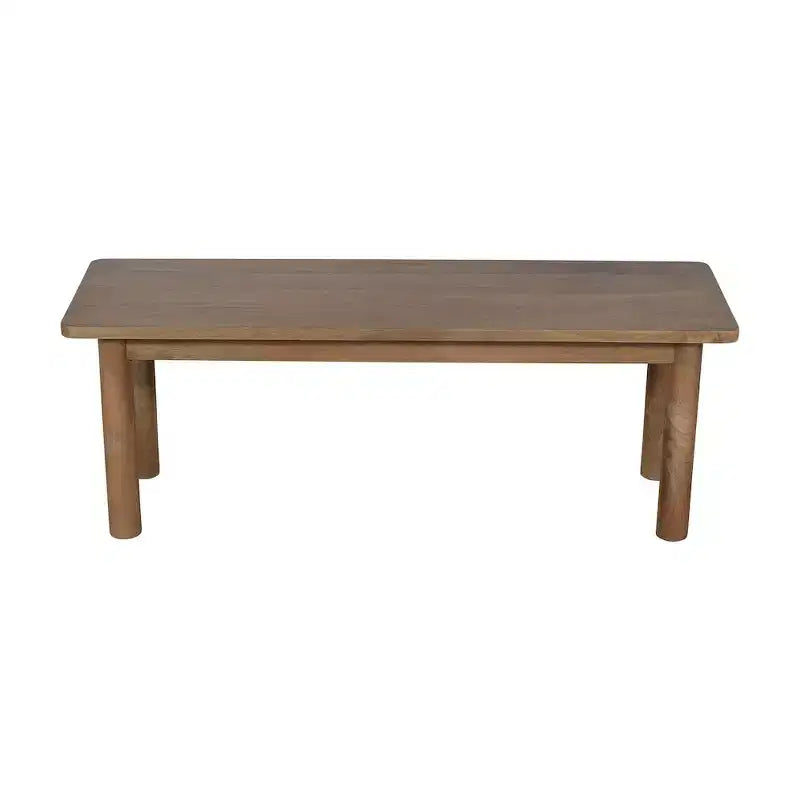 Banc de salle à manger rustique en bois de manguier massif de 127 cm, finition brun doré