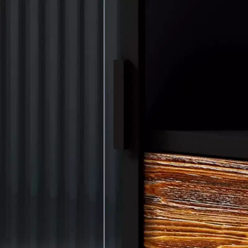 Meuble TV console moderne en bois de sapin et fer, grand tiroir de rangement, étagère ouverte, convient aux TV jusqu'à 55", 62,99" x 15,75" x 18,70"