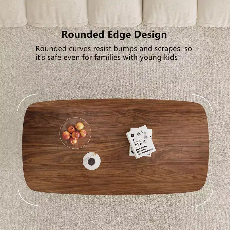 Table basse en bois de 120 cm avec tiroirs de rangement et étagère ouverte