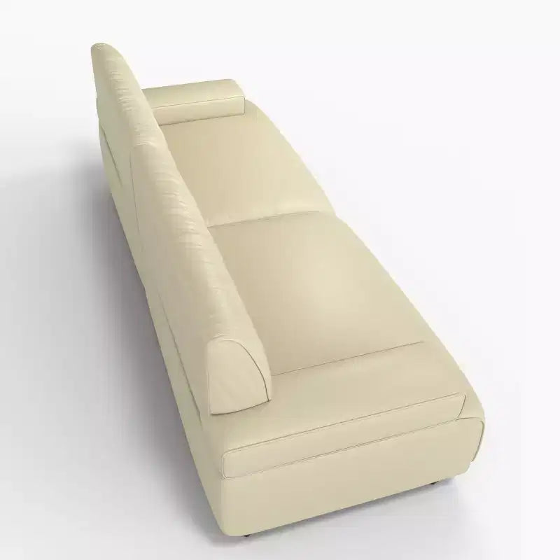 Canapé en cuir huilé ciré de 219 cm avec cadre en bois massif, 3 places