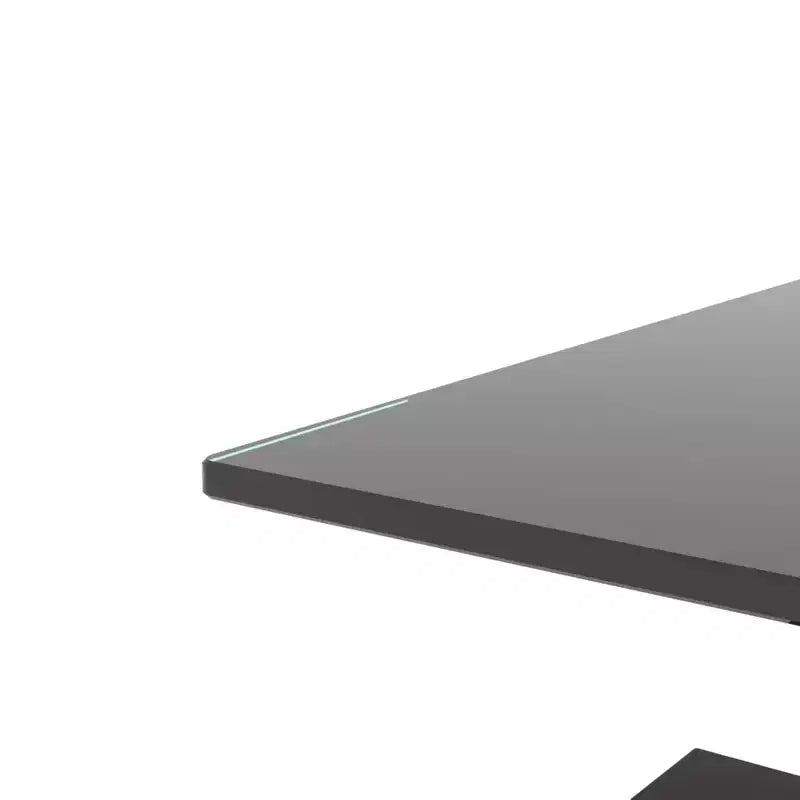 Table basse rectangulaire moderne en verre trempé et fer forgé avec étagère