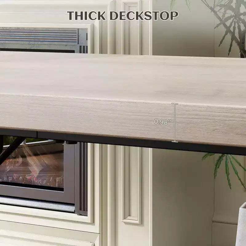 Table à manger rectangulaire en bois pour 6 personnes de 70,87", style industriel et fermier