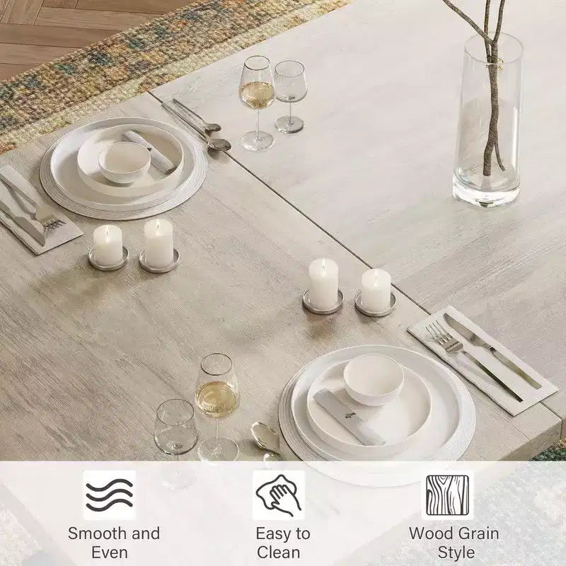 Table à manger rectangulaire en bois pour 6 personnes de 70,87", style industriel et fermier