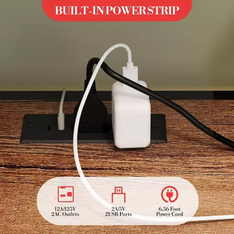 Meuble de bar haut de 180,8 cm avec lumières LED, prises de courant et porte-verres pour salon
