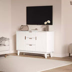 Buffet moderne cannelé de 47,2 po avec 3 tiroirs, 2 portes et étagères réglables