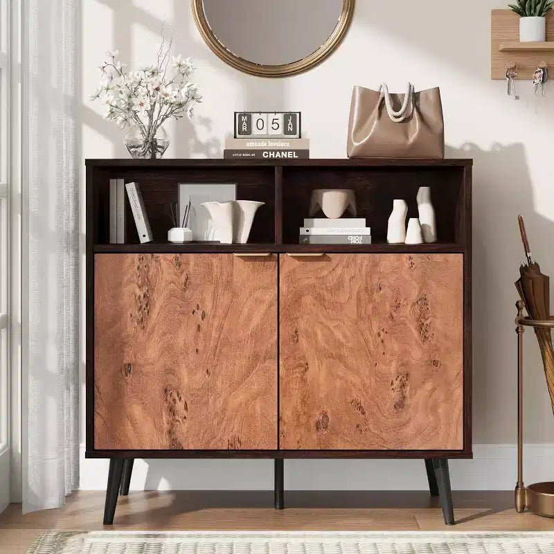 31.5 Buffet Cabinet - Sideboard w/ Drawers, Shelves & Doors, Coffee Station & Robot Vacuum Friendly