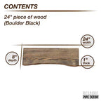 Étagère de 24 po en bois de récupération à bord brut naturel