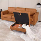 Petit pouf de rangement carré, repose-pieds en cuir pour canapé, pouf cube rembourré pour entrée, chambre, salon