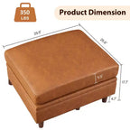 Petit pouf de rangement carré, repose-pieds en cuir pour canapé, pouf cube rembourré pour entrée, chambre, salon