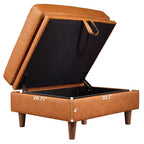 Petit pouf de rangement carré, repose-pieds en cuir pour canapé, pouf cube rembourré pour entrée, chambre, salon