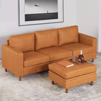 Petit pouf de rangement carré, repose-pieds en cuir pour canapé, pouf cube rembourré pour entrée, chambre, salon