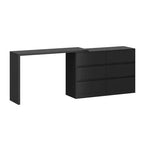 armoire à maquillage de maquillage convertible avec 6 tiroirs, bureau d'étude pour ordinateur, blanc