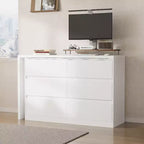 armoire à maquillage de maquillage convertible avec 6 tiroirs, bureau d'étude pour ordinateur, blanc