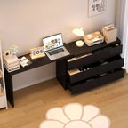 armoire à maquillage de maquillage convertible avec 6 tiroirs, bureau d'étude pour ordinateur, blanc