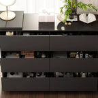 armoire à maquillage de maquillage convertible avec 6 tiroirs, bureau d'étude pour ordinateur, blanc