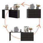 armoire à maquillage de maquillage convertible avec 6 tiroirs, bureau d'étude pour ordinateur, blanc
