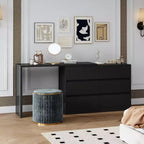 armoire à maquillage de maquillage convertible avec 6 tiroirs, bureau d'étude pour ordinateur, blanc