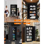 Armoire de rangement haute en métal de 72 po avec roulettes, armoire à outils en acier laminé à froid, 4 étagères réglables, roulante verrouillable