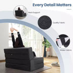 Fauteuil-lit pliant 4-en-1 avec oreiller, matelas de sol convertible en mousse
