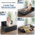Fauteuil-lit pliant 4-en-1 avec oreiller, matelas de sol convertible en mousse