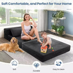 Fauteuil-lit pliant 4-en-1 avec oreiller, matelas de sol convertible en mousse