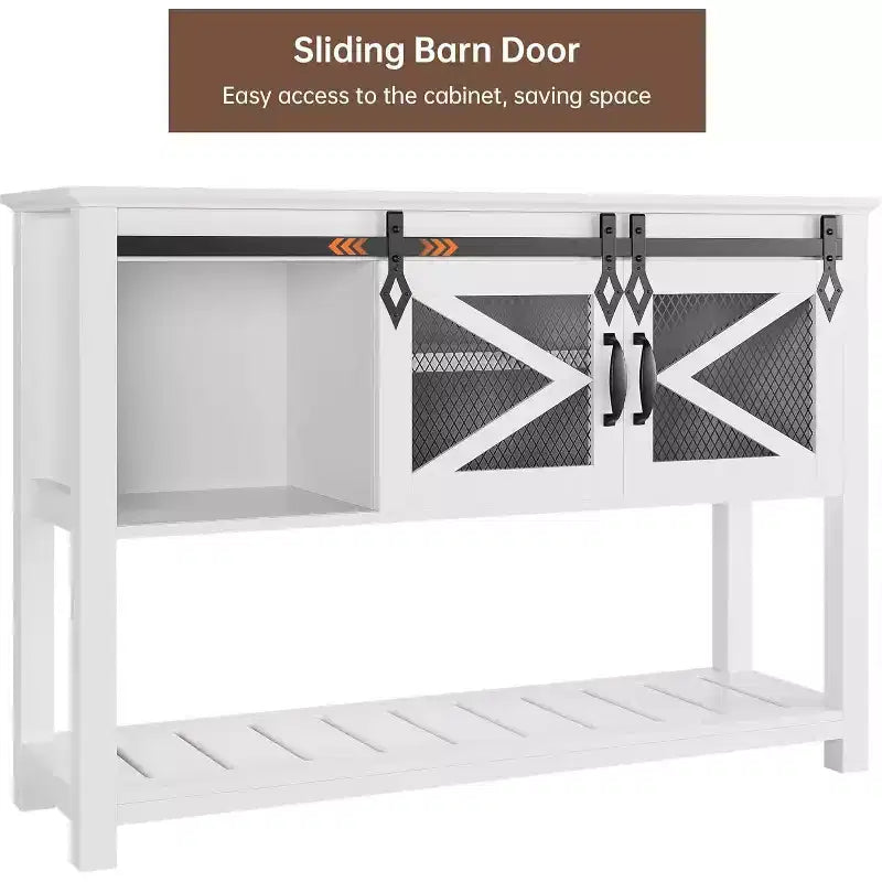 46 Console Table with Open Storage Shelf, Modern Wood 2 Tier Entryway Table, Sofa Entry Tables Behind Couch for Living Room, Hallway, Entrance Foyer