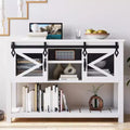 46 Console Table with Open Storage Shelf, Modern Wood 2 Tier Entryway Table, Sofa Entry Tables Behind Couch for Living Room, Hallway, Entrance Foyer