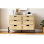 Grande commode large à 6 tiroirs, pieds en métal robustes, commode de style ferme pour placard, salon, chambre à coucher,